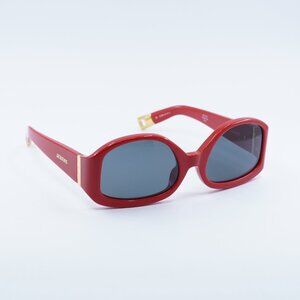 Jacquemus COLAPSO JAC/15 C2 Sunglasses Red Geometric Frame, Grey Lenses